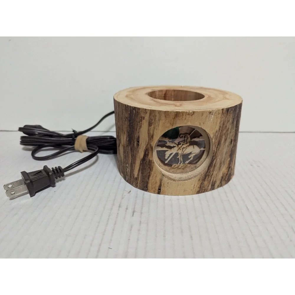 Spinnig Aspen Candle Wooden Electric Candle Horse Craft